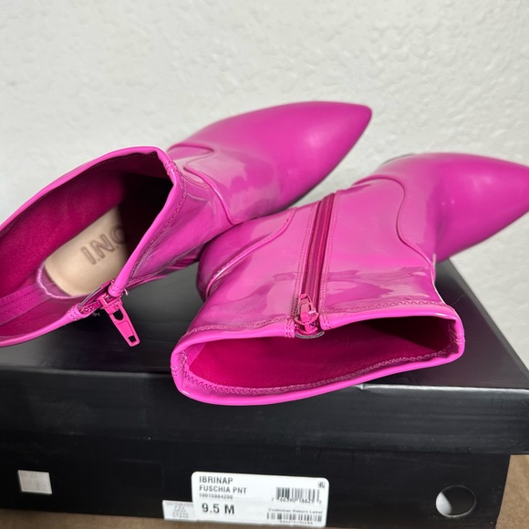 INC International Concepts Hot Pink Patent Pointed Toe Ankle Boots - Picture 4 of 4